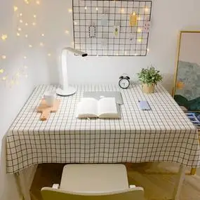 桌布宿舍大学生寝室网红ins少女心书桌化妆台床头柜卧室棉麻家用d