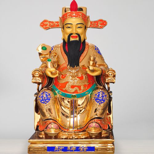 全铜鎏金财神爷佛像招财文武财神家庭用店铺供奉摆件开业礼品