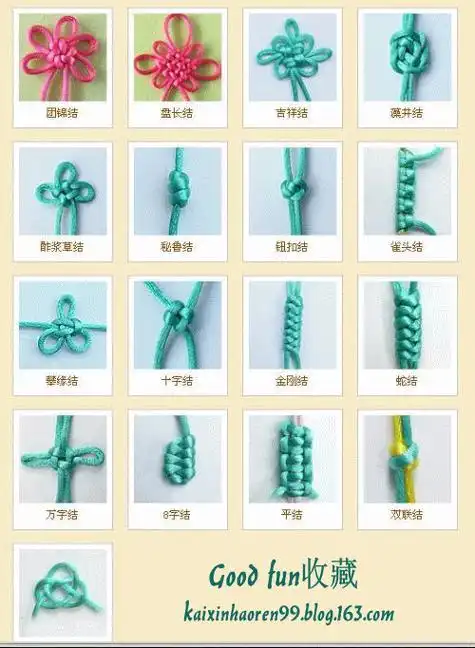 漂亮的手链,绳子编法大全
