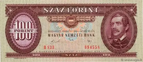 100 forint 1989 hungary hungary 100 forint 1989 sup xf