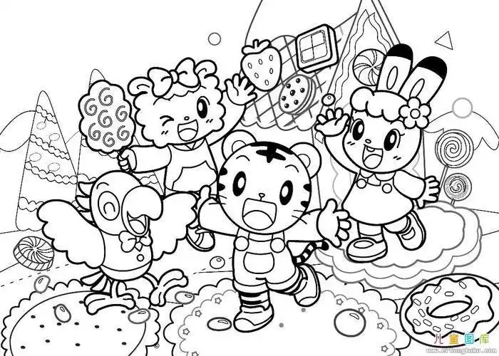 情境简笔画可上色