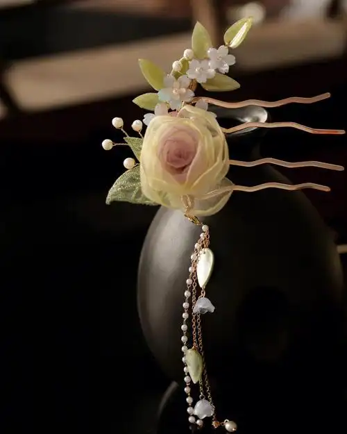 绢花汉服发饰仙女发梳