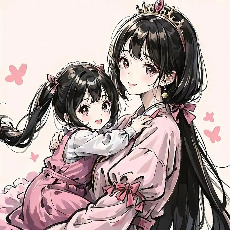 亲子头像.妈妈怀里抱着可爱的女儿.#欢迎取图 #我又来送图啦 - 抖音