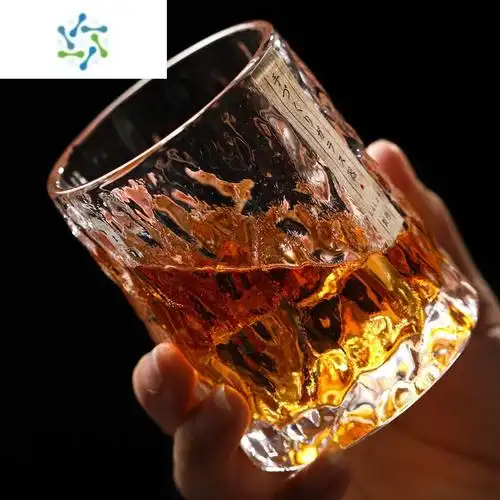 三维工匠限定日式手作ins风冰纹水晶玻璃杯洋酒杯子木盒威士忌杯酒杯