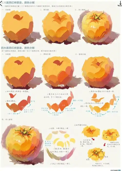 色彩静物单体绘画步骤图