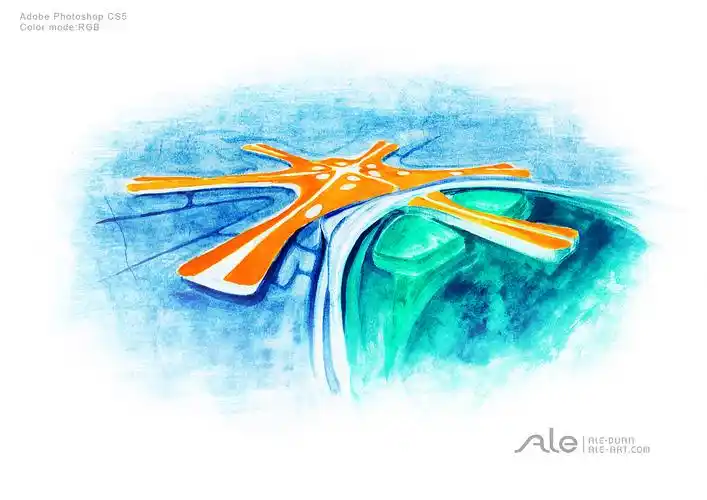 北京大兴国际机场手绘图