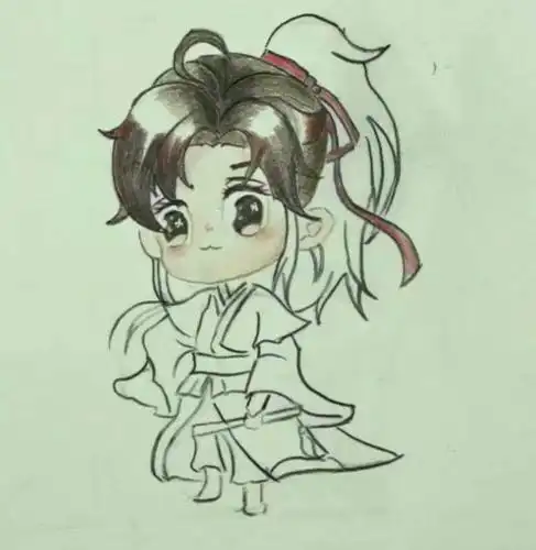 彩铅教程|萌萌哒的q版魏无羡怎么画?进来步骤分解教你画