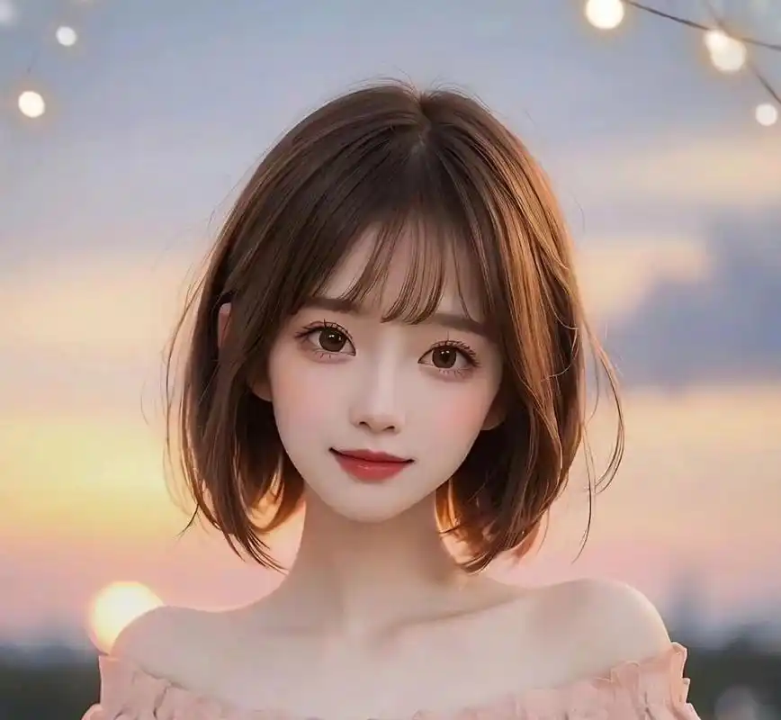 气质短发美女头像 清爽干练