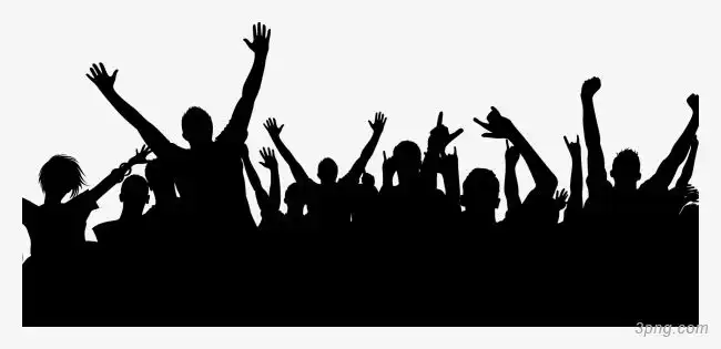 观众欢呼剪影png素材透明免抠图片装饰效果