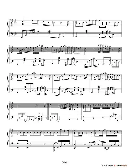 重力钢琴谱 器乐乐谱