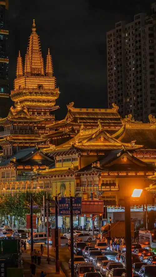 上海静安寺夜景