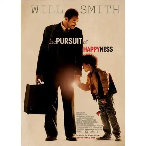 当幸福来敲门经典电影海报复古怀旧酒吧饭馆网咖现代装饰画