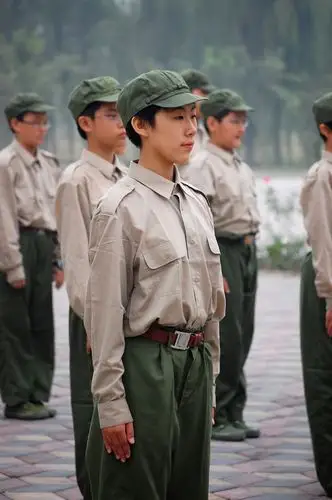 军训归来——挺拔的军姿