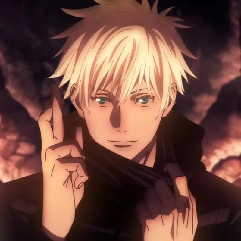 动漫头像男头五条悟自截蓝瞳白发帅哥