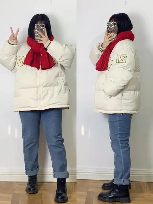 身高154体重130(减肥中)93围91/肩37/腰74臀99/大腿58/小腿38棉服