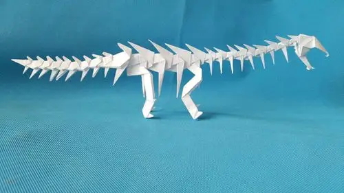 折纸王子教你折纸恐龙骨架4-1梁龙骨架