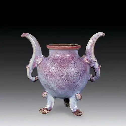 【宋 均窑玫瑰紫双耳炉】拍卖品_图片_价格_鉴赏