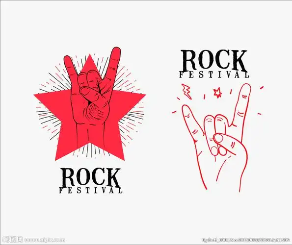 矢量金属礼摇滚我爱你手势图案设计图__其他_文化艺