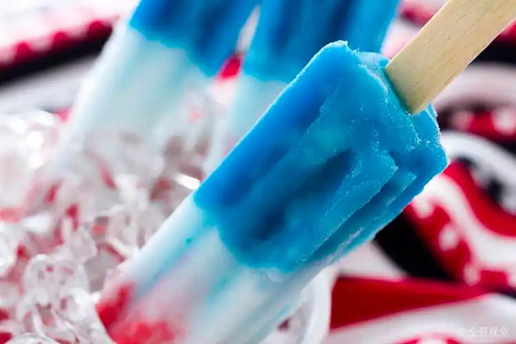 冰棍_红色_白色_蓝色_高清图片_全景视觉