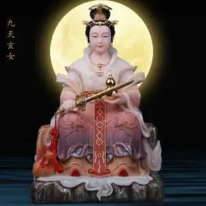 九天玄女神像九天圣母娘娘玄天娘娘汉白玉神像客厅桌面工艺品摆件