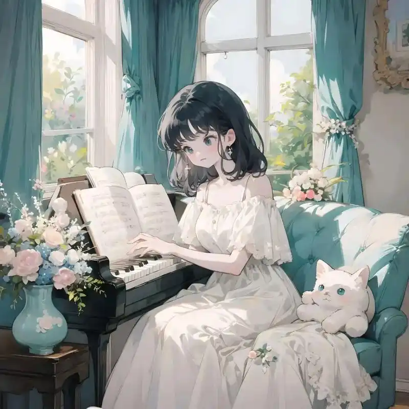 在城堡弹琴的少女.#优质头像 #动漫头像 #女生头像 #二次 - 抖音