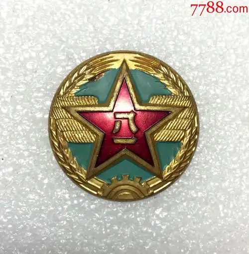 极美品55式空军铜质鎏金直翼大帽徽