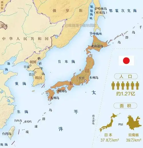 日本地理位置示意图