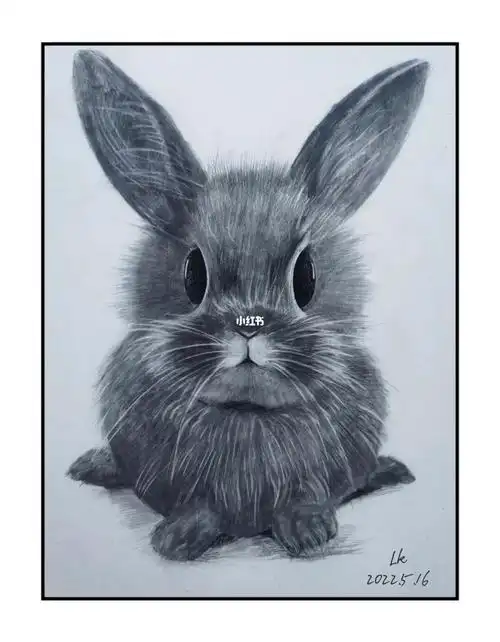 小兔子素描画