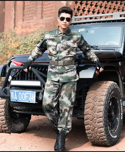 迷彩服套装男作训服特种兵制服丛林荒漠迷彩军训服冬季训练服军装(图