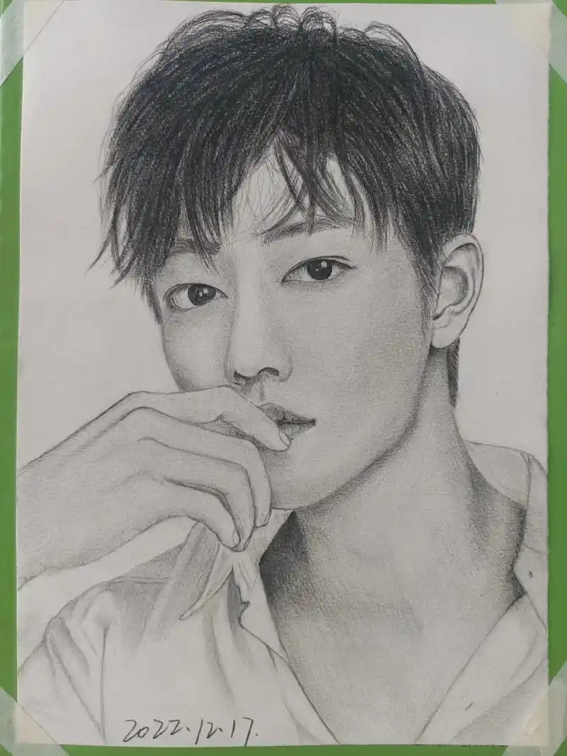 肖战#素描人物  - 抖音