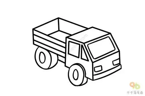 卡车简笔画图片教你画 大货车简笔画货车简笔画画法图解小汽车简笔画