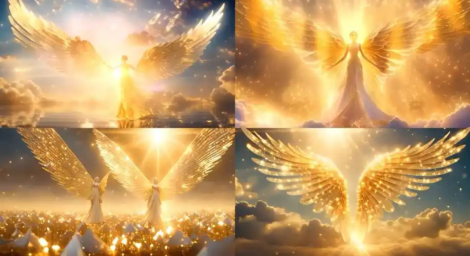 适用于金色粒子,天使翅膀,创意空间,意境,唯美等主题的内容创作