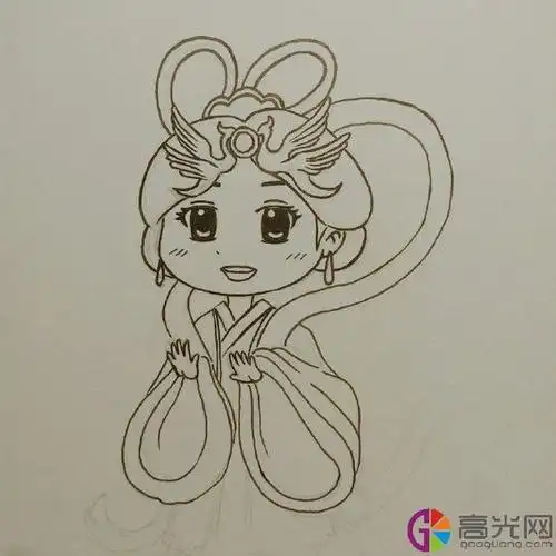 嫦娥怎么画最简单漂亮 简笔画(嫦娥怎么画最简单漂亮带步骤)(6)