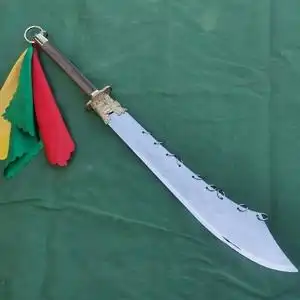 002人付款天猫九环大刀银吊坠s925银财道个性创意霸气男银挂件项链