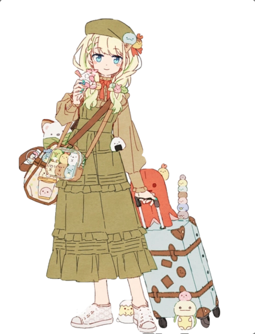 可爱少女 手帐免扣素材人物