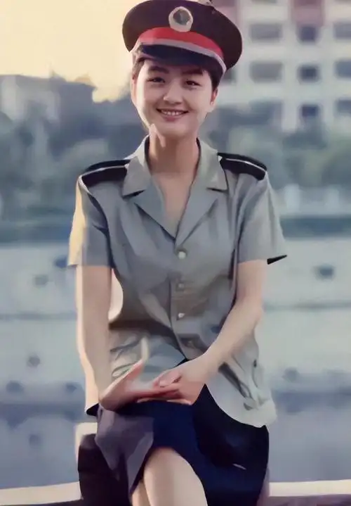 这张90年代的照片,女少尉笑得好漂亮