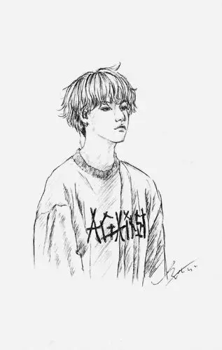 手绘防弹少年团金泰亨