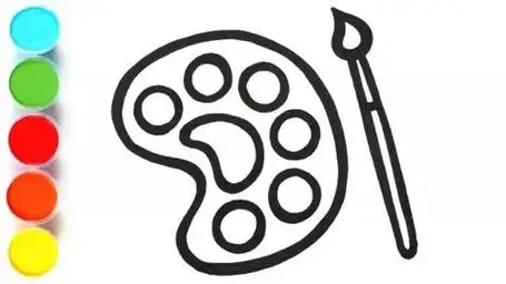 宝宝如何绘画调色板画笔颜料?儿童绘画工具简笔画着色启蒙