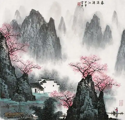 「津门网」桂林山水画第一人-白雪石代表作欣赏