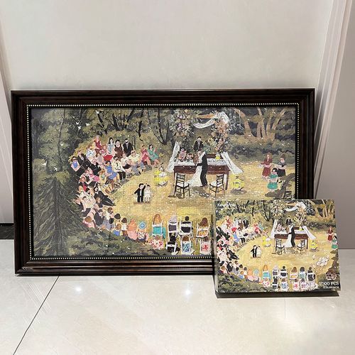 keytime拼图1000片我们结婚了丝绒蓝成人减压解闷情侣潮玩具礼品