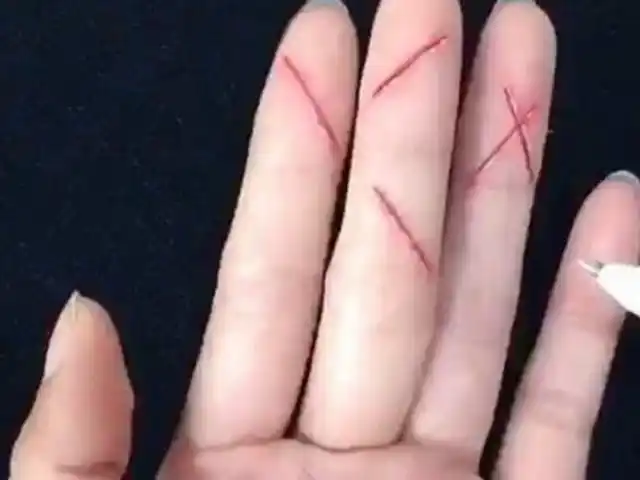 用一支红笔画伤口这么厉害的技术完全看不出来是假的