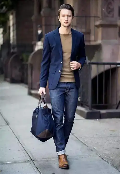 西装搭配牛仔裤教你穿出时尚型男感