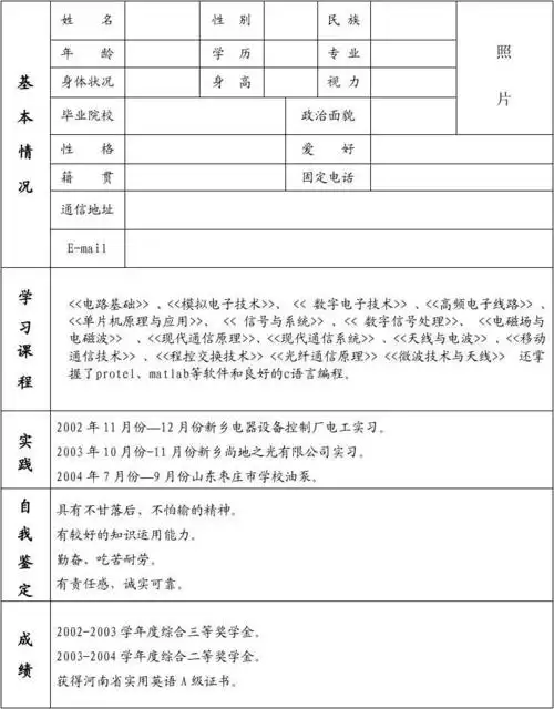 文档下载 所有分类 求职/职场 简历封面/模板 > 简历表,自荐信第1页