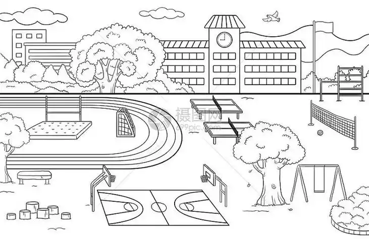 校园比赛简笔画小学