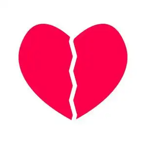 平的风格. 破碎的心脏图标为您的网站设计标志应用程序ui.