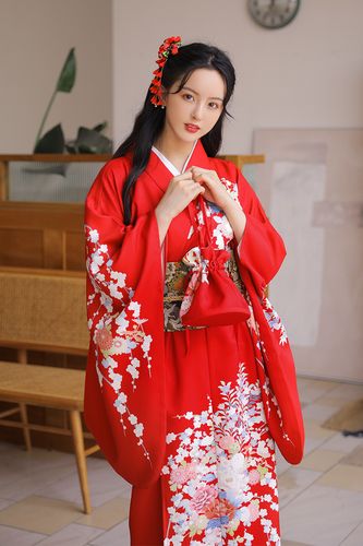 2021新款桔子点点日本振袖和服日式改良传统民族服装