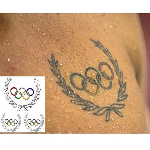 五环纹身贴 翅膀炫酷仿真刺青 防水持久包邮网红同款个性