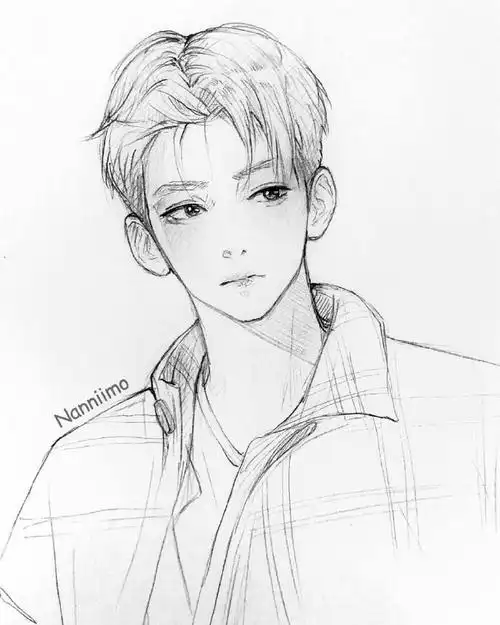 动漫男生怎么画好看,精选动漫男生线稿临摹素材