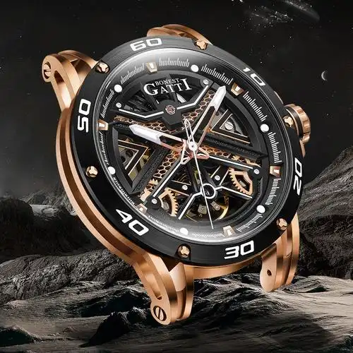 德国品牌布加迪手表男士炫酷抖音爆款流浪地球系列防水自动机械表