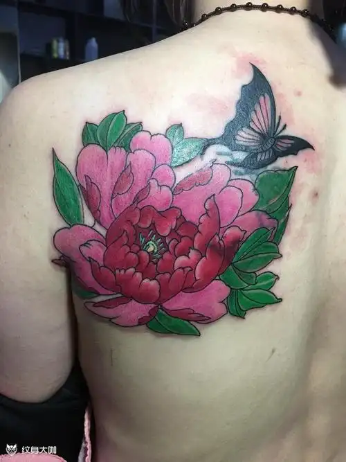 牡丹_纹身图案手稿图片_杜强的纹身作品集